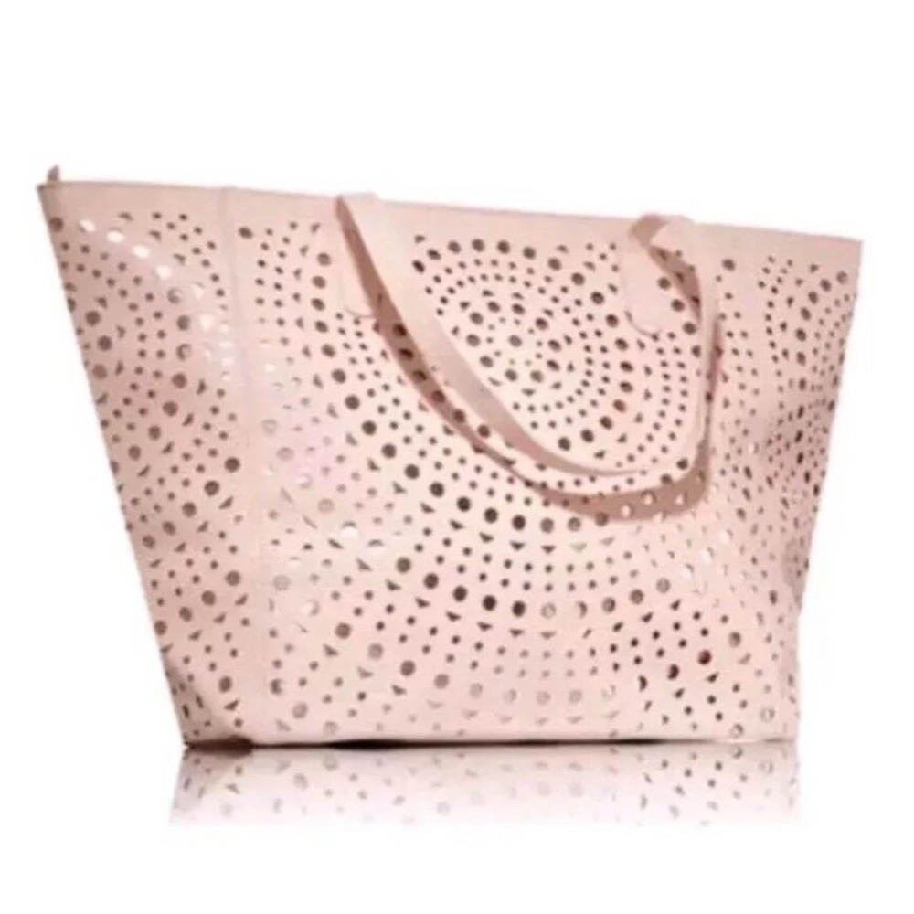 Bath and Body Works Pink & Gold Laser Cut Tote
